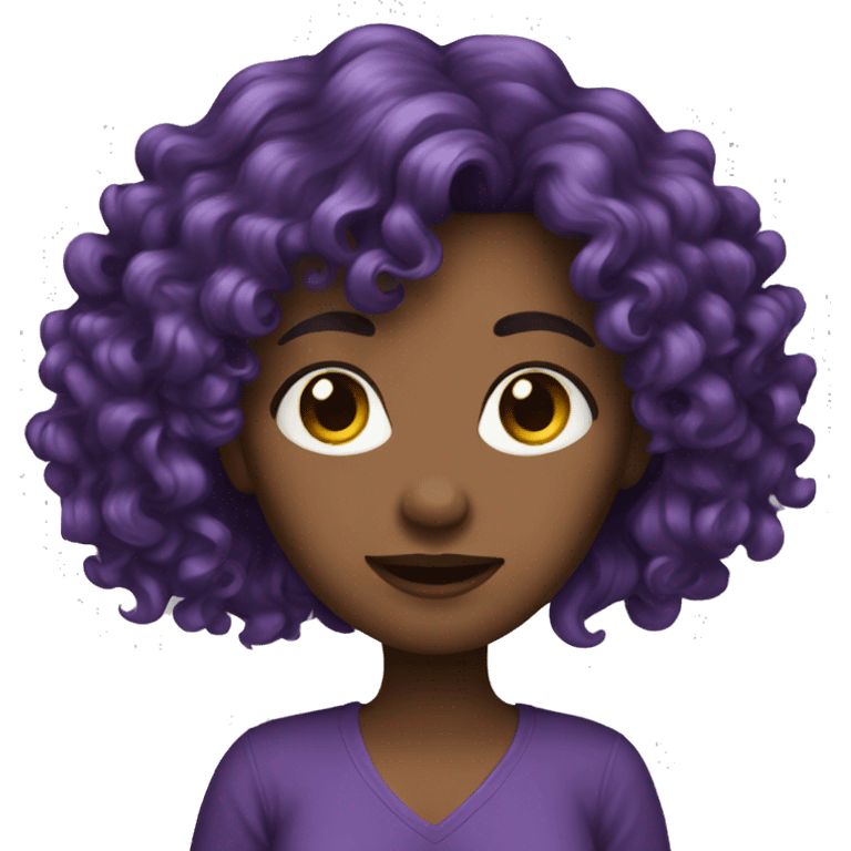 Woman purple long curly hair  emoji