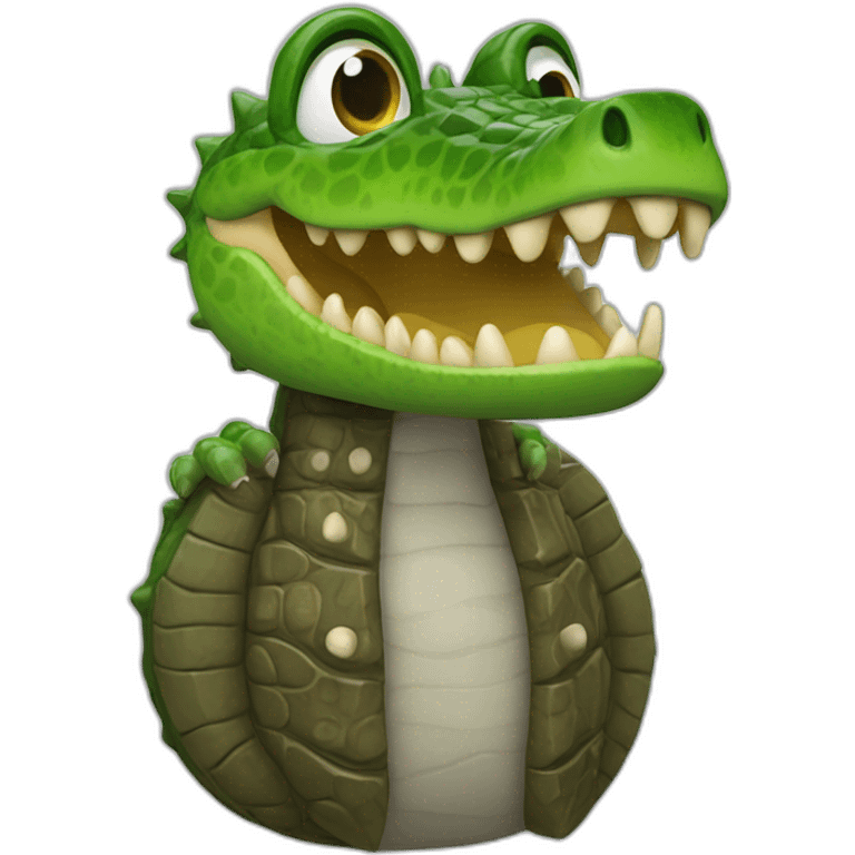 Chat sur crocodile qui bandd emoji