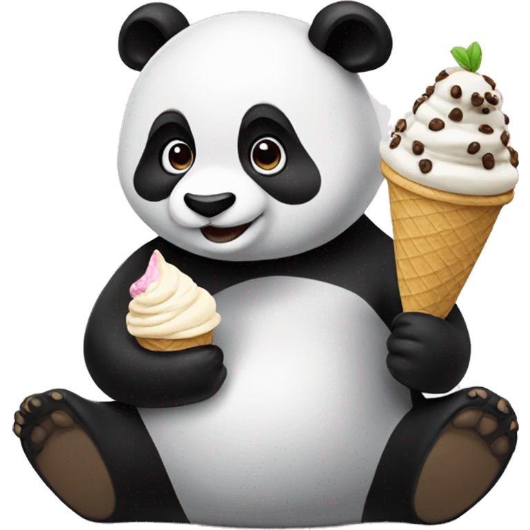 Panda eating ice cream emoji