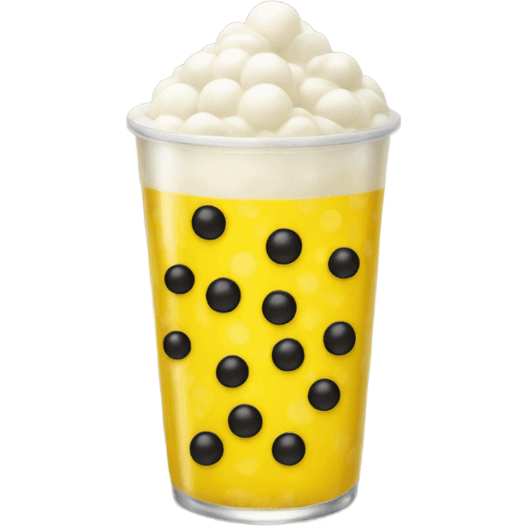 Yellow drink with tapioca balls emoji