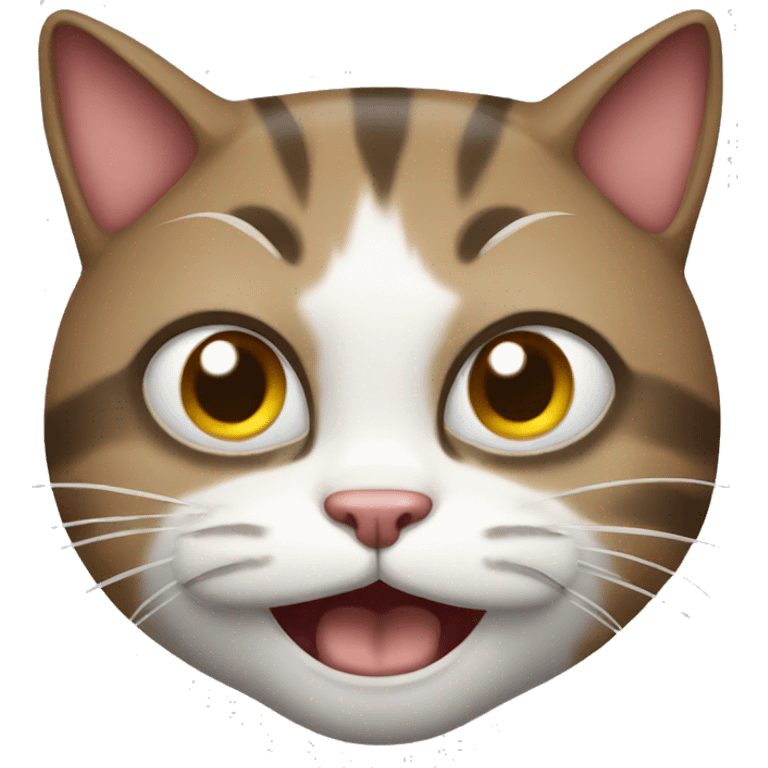 Cat with a crazy face emoji