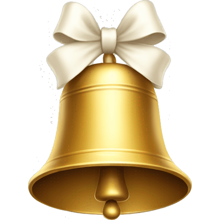 golden bell with little white bow on top emoji