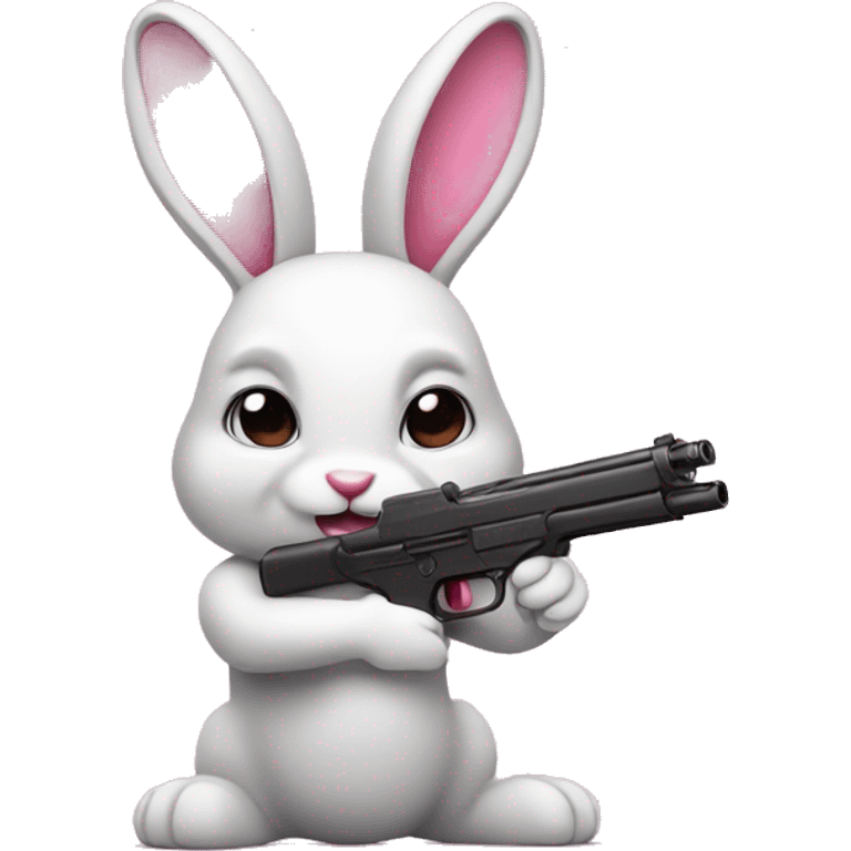 bunny with pink gun  emoji