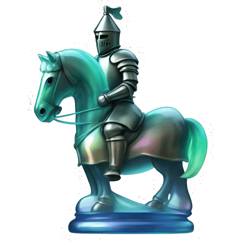 Iridescent glass chess knight emoji