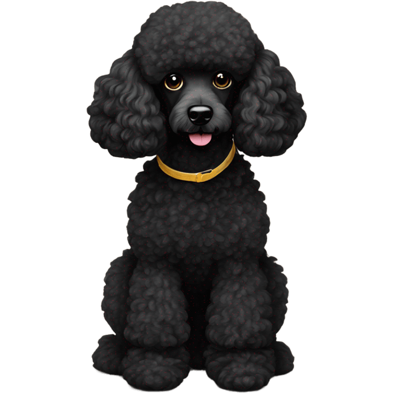 Black poodle on carpet emoji