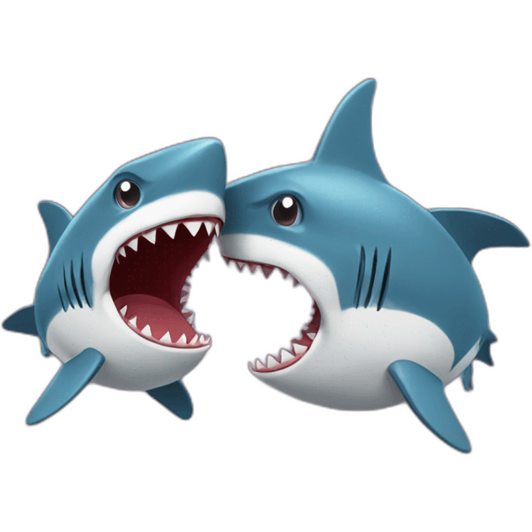 Shark wrestling emoji