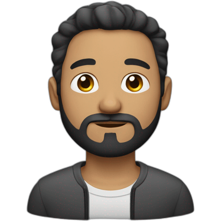 Man with eyes closed with black beard and short wavy hair emoji