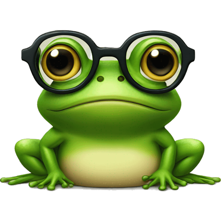 Frog with glasses emoji