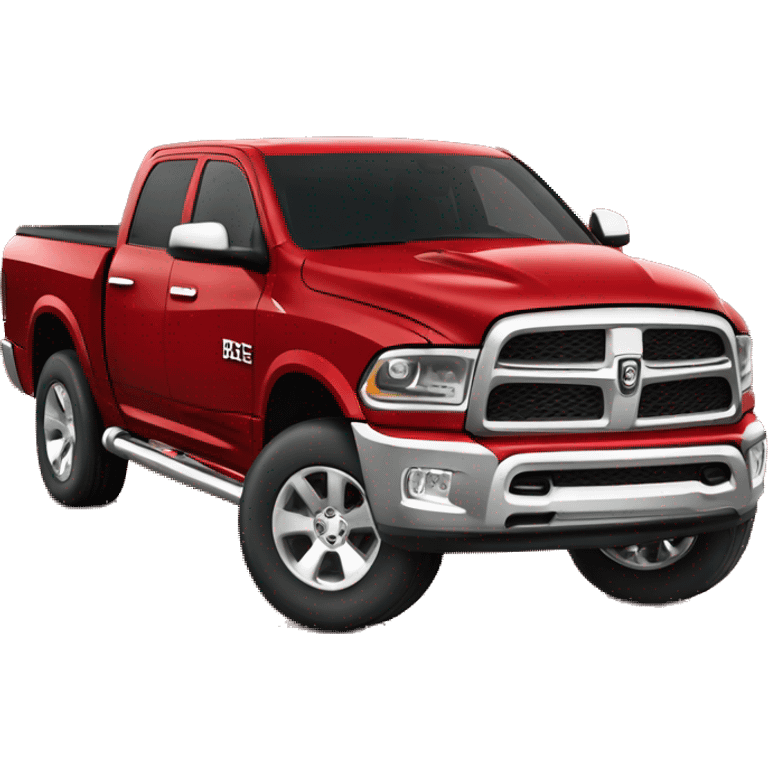 Red Big horn dodge ram with red rims emoji