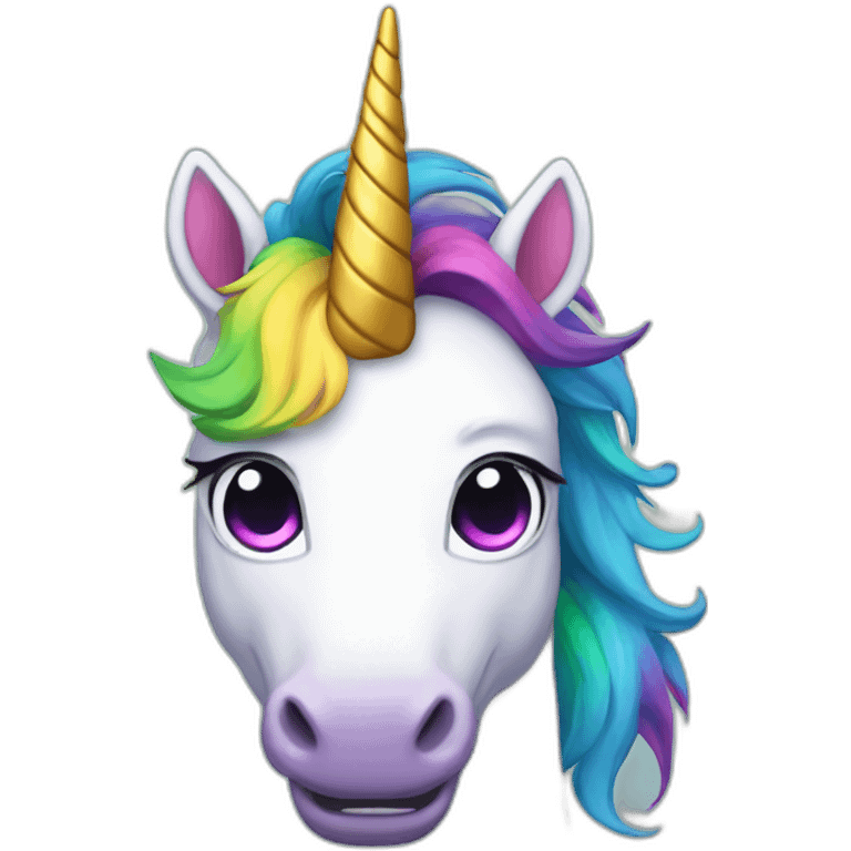 evil rainbow unicorn emoji