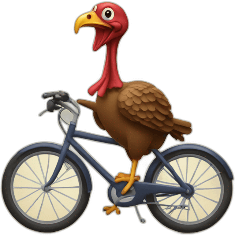 turkey riding a bike emoji