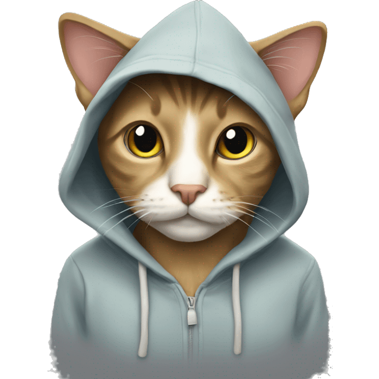 Cat with hoodie emoji