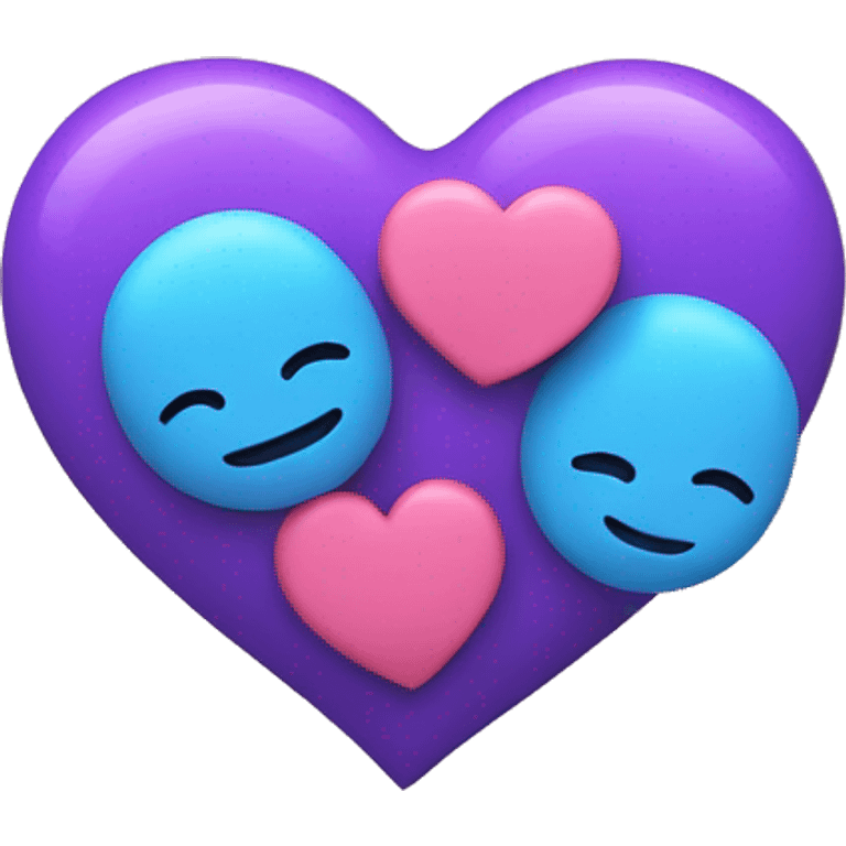 blue heart and pink heart making purple baby heart emoji