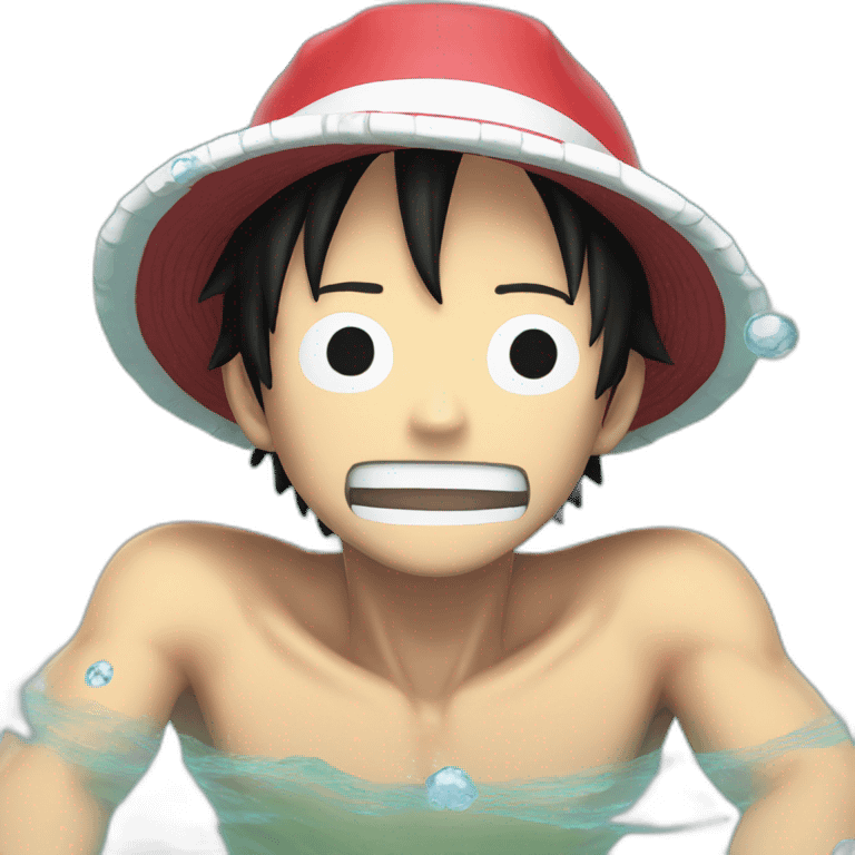 Luffy drowning emoji