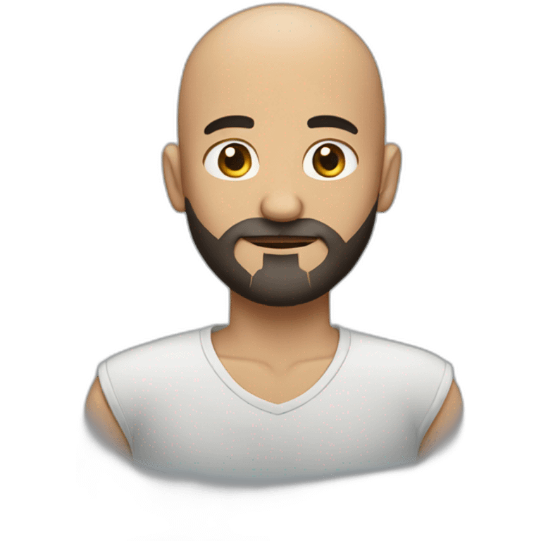 Men, no hair with black beard emoji