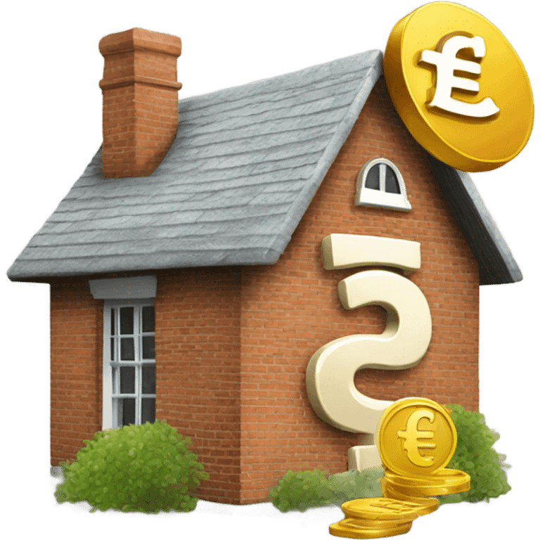 British pound sign money and a house emoji