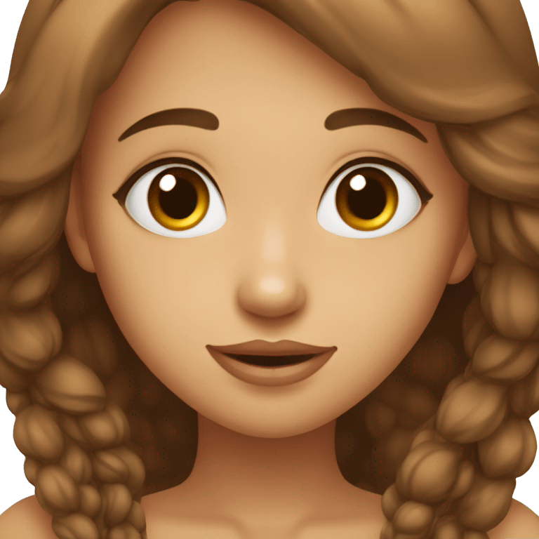 Fille avec des beaux yeux marron noisette  emoji