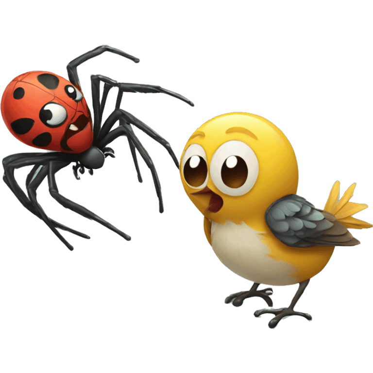 spider and bird emoji