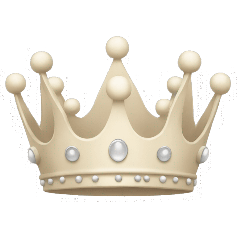 White and pastel beige crown emoji