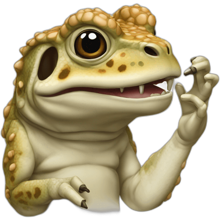 bufo mewing with finger to jaw emoji