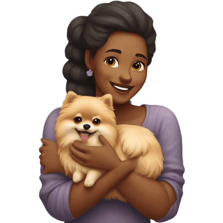 Dog mom with pomeranian  emoji