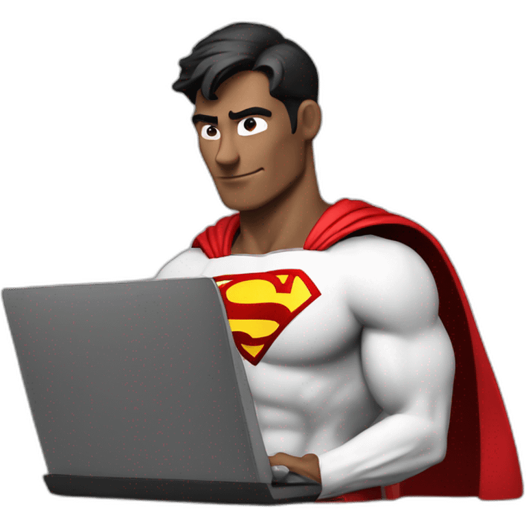 superman with laptop emoji