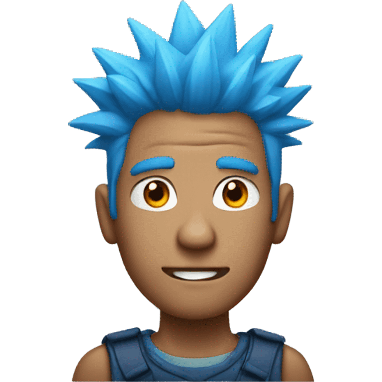 Man with spiky blue hair emoji