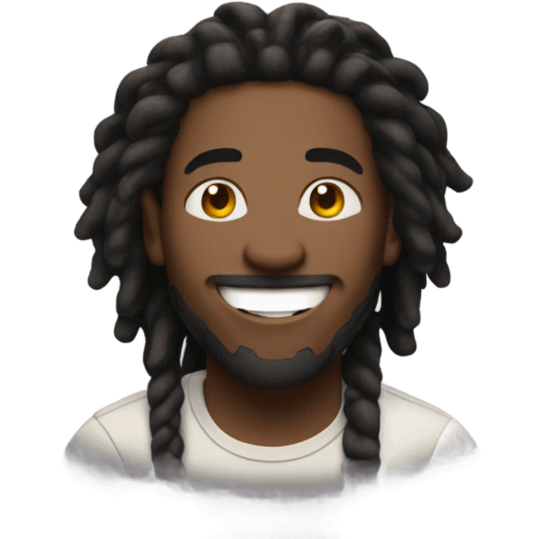 Black man with Dreadlocks laughing out loud emoji