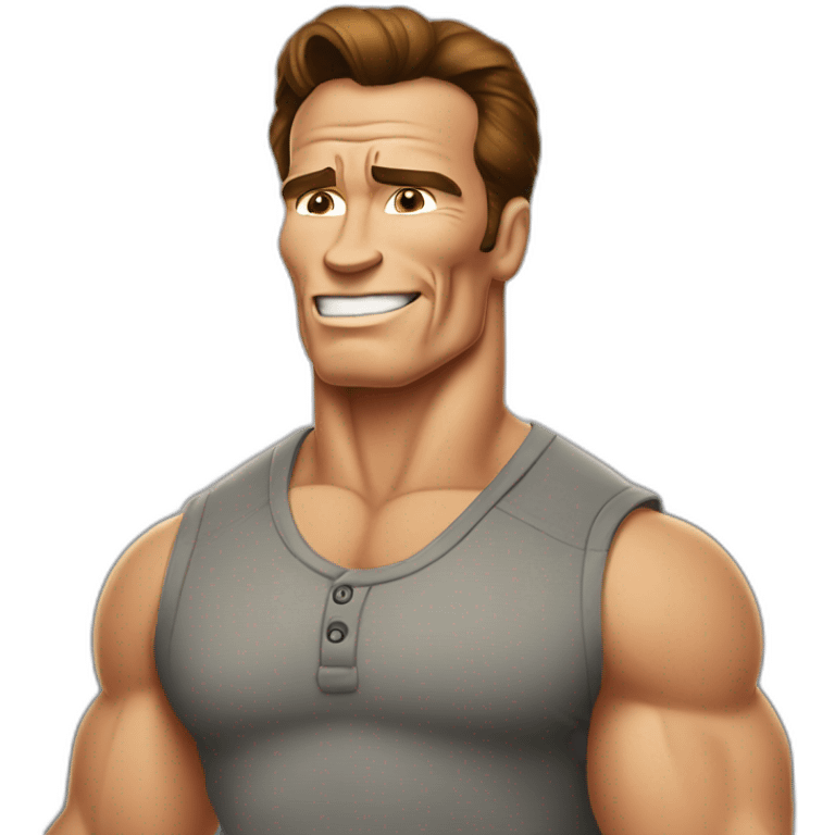 arnold schwarzenegger cartoon wearing henley emoji