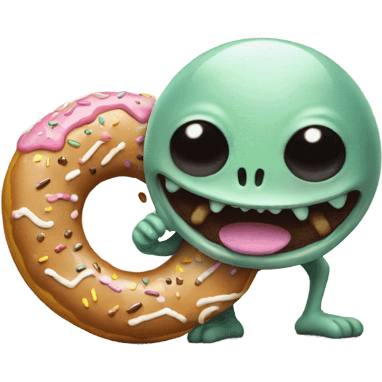 Alien with doughnut emoji