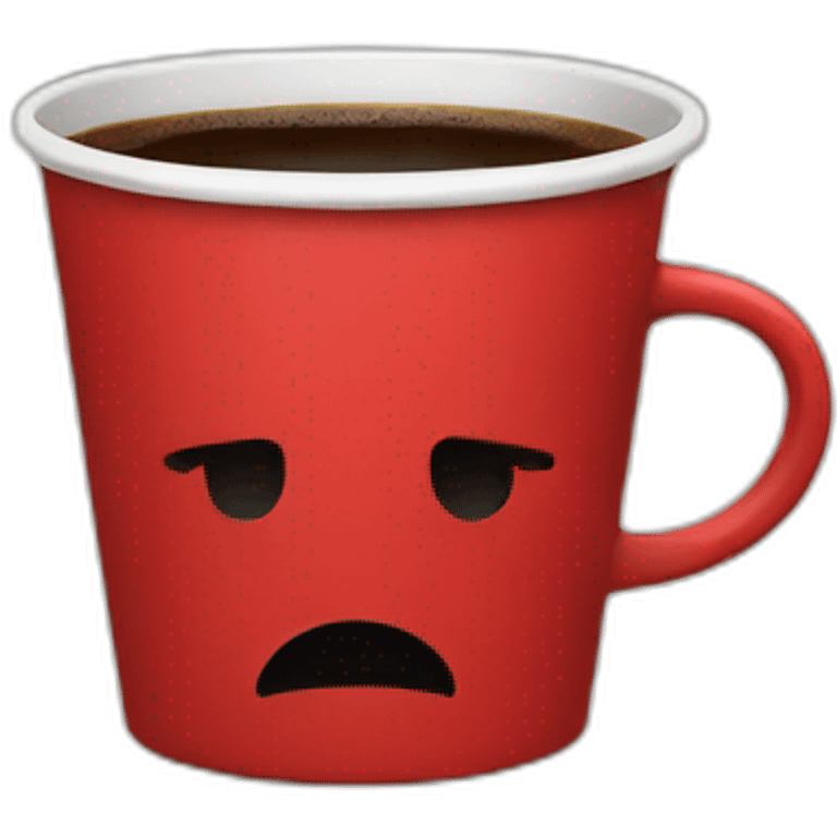 Red coffee cup with black cross on it emoji