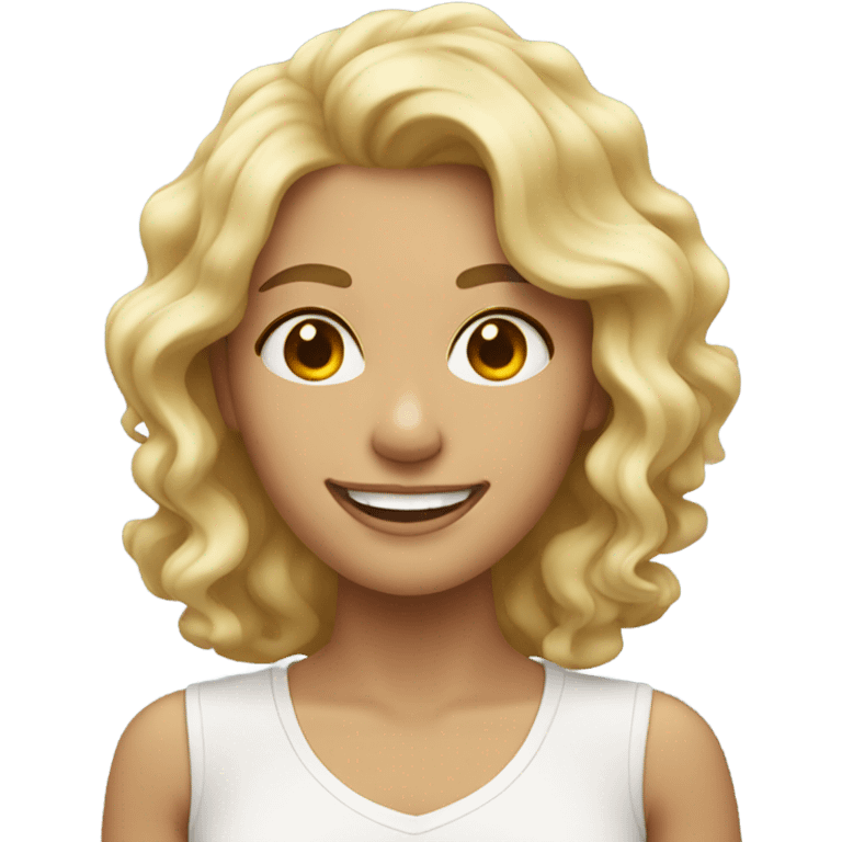 female blonde wavy hair smile pretty  emoji