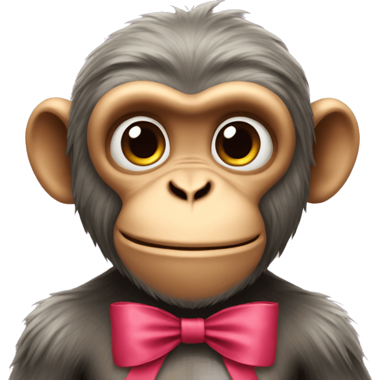 monkey wearing a bow emoji