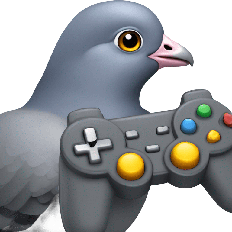 Pigeon playing games emoji