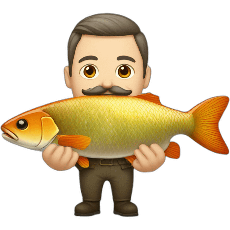 russian moustache husband with fish emoji