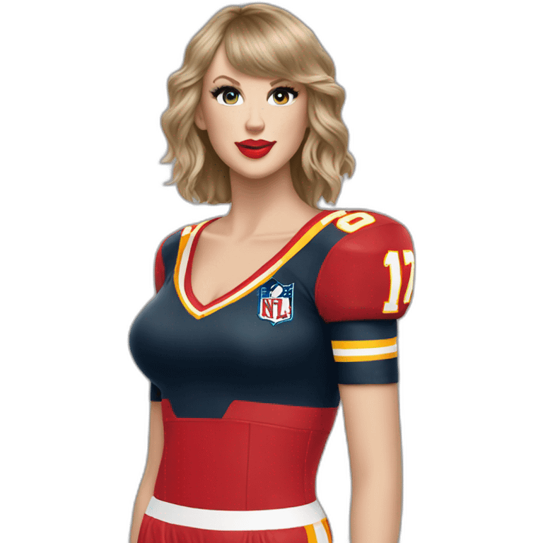 Taylor Swift wearing Travis Kelce's jersey emoji