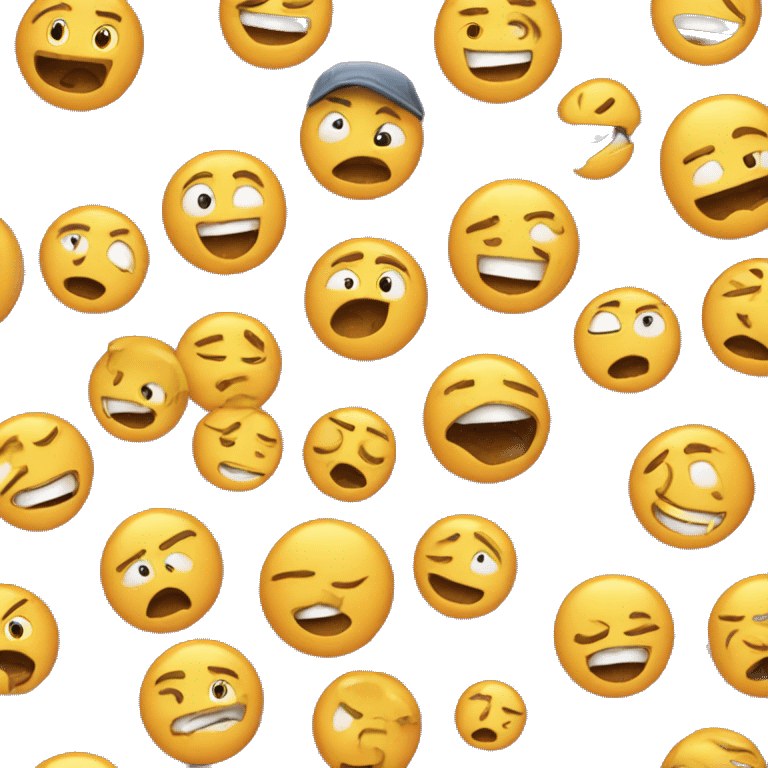 Emoji who looks disappointed but laughs at the same time emoji