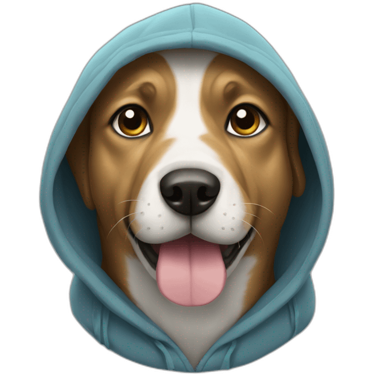 Dog wearing a hoodie  emoji