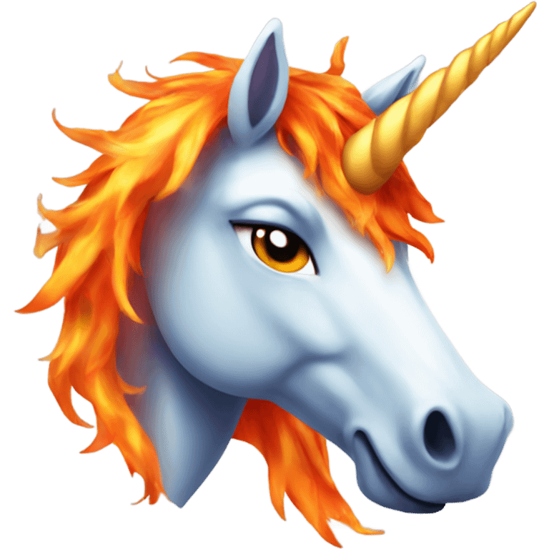 Fiery unicorn emoji