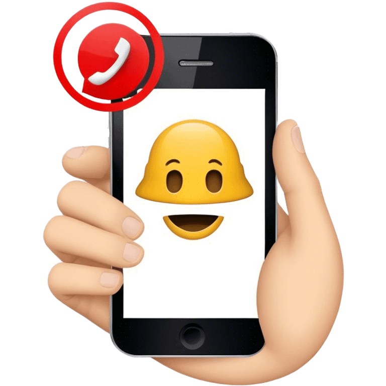 a mobile phone holding up a ‘do not disturb’ sign emoji