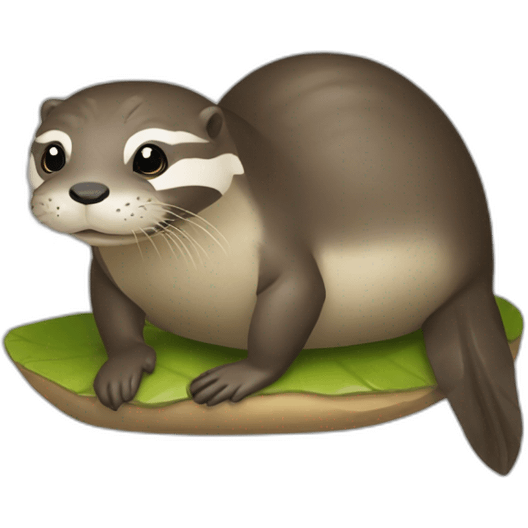 Loutre sur tortue emoji