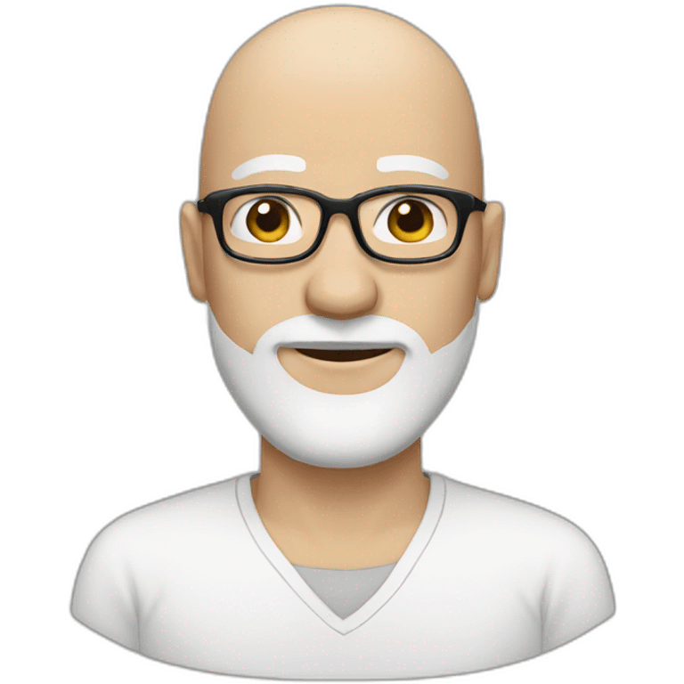 a white bald men with glasses and a black beard emoji