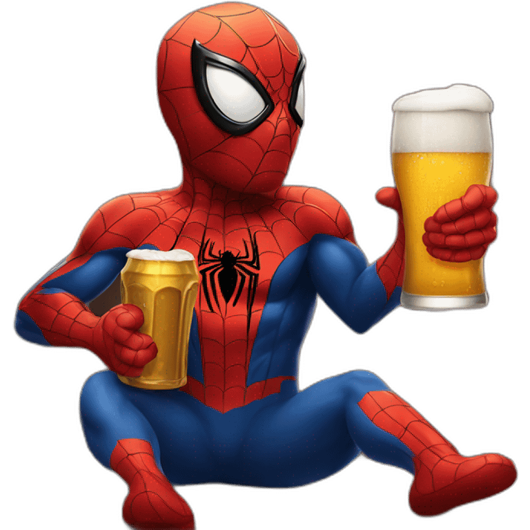 spiderman with a beer emoji