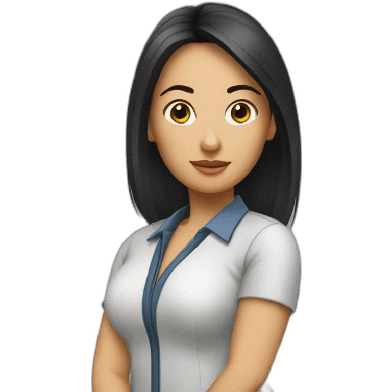 insctructor at driving school woman with black hairs emoji