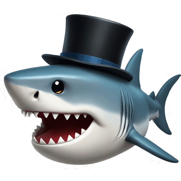 Shark with tophat emoji