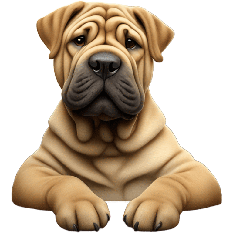 Shar pei playing poker emoji