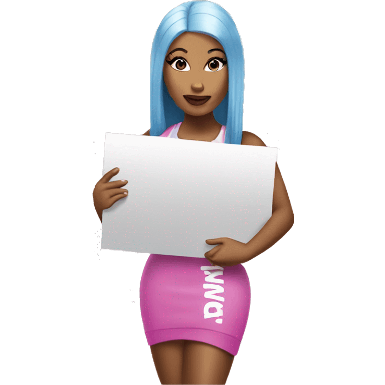 Nicki Minaj holding a sign  emoji