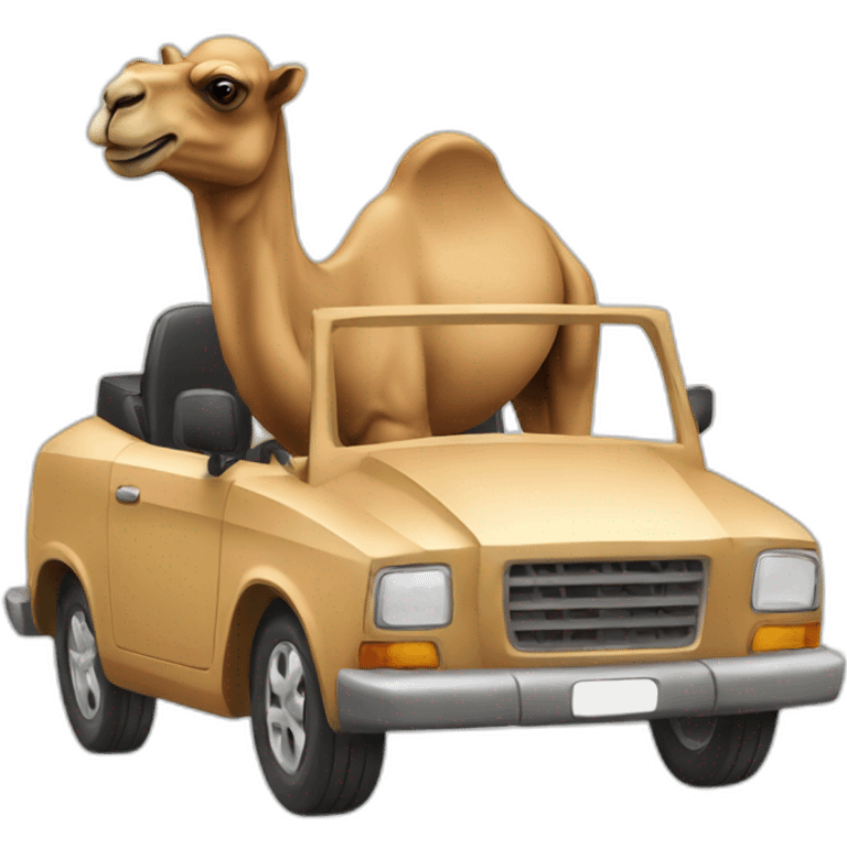 Camel driving a car emoji