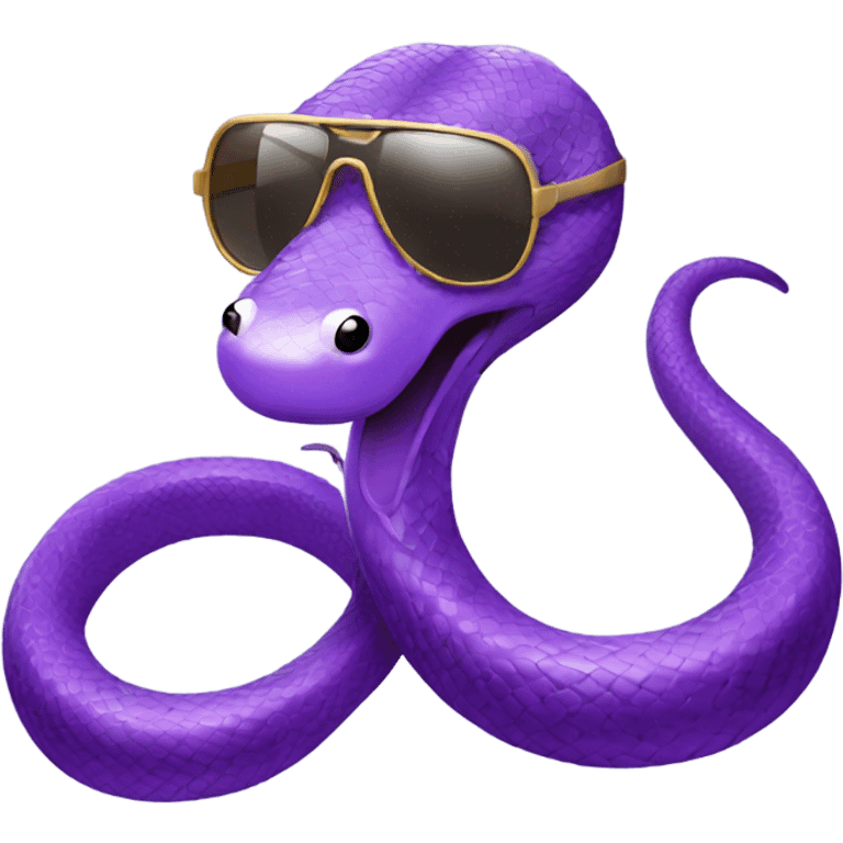 Purple snake with aviator sunglasses emoji