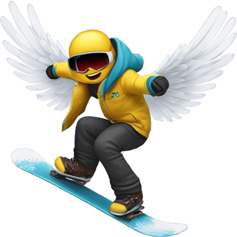 Snowboarder with wings emoji